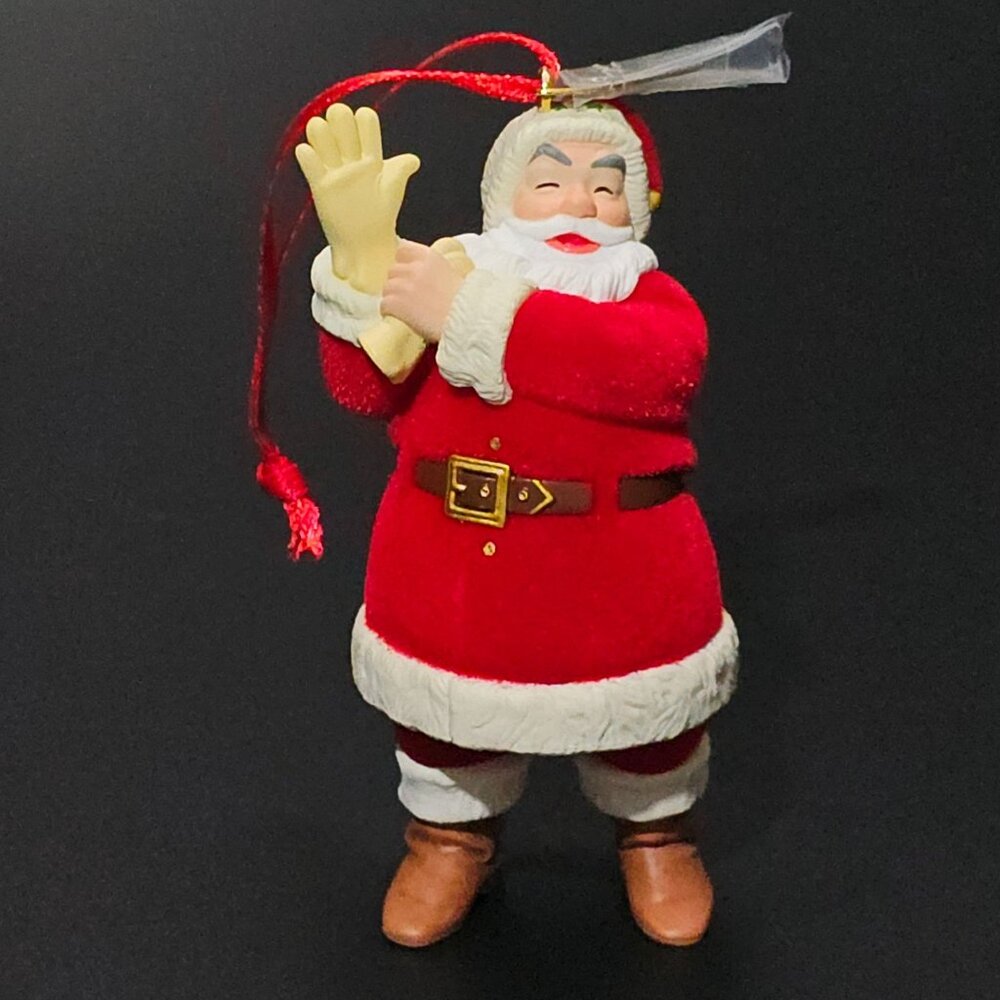 Hallmark Santa Claus Ornament 3.5" Twas Night Before Christmas Box 2001 vtg